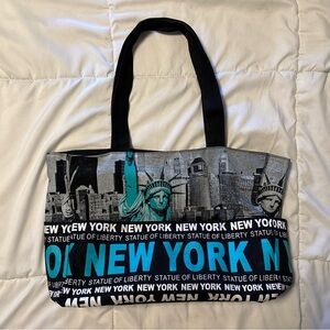 New York Themed Tote Bag - Black and Blue